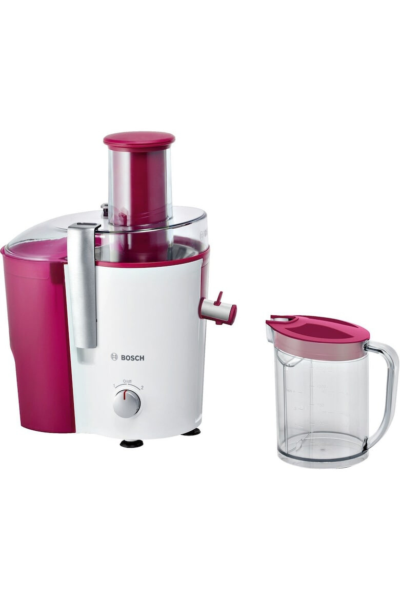 BOSCH Storcator de fructe si legume 700 W Recipient suc 1.25 l Recipient pulpa 2 l 2 Viteze Tub de alimentare 73 mm Rosu/Alb - Pled.ro