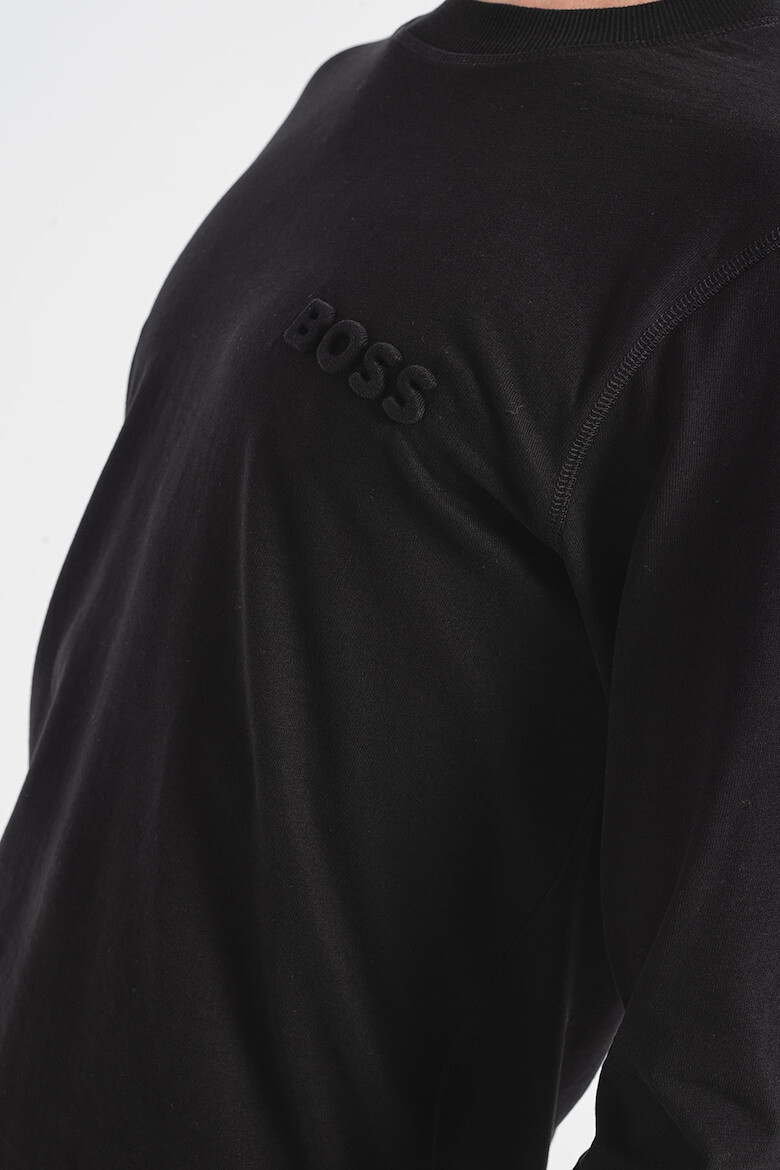 BOSS Bluza cu decolteu la baza gatului si logo - Pled.ro