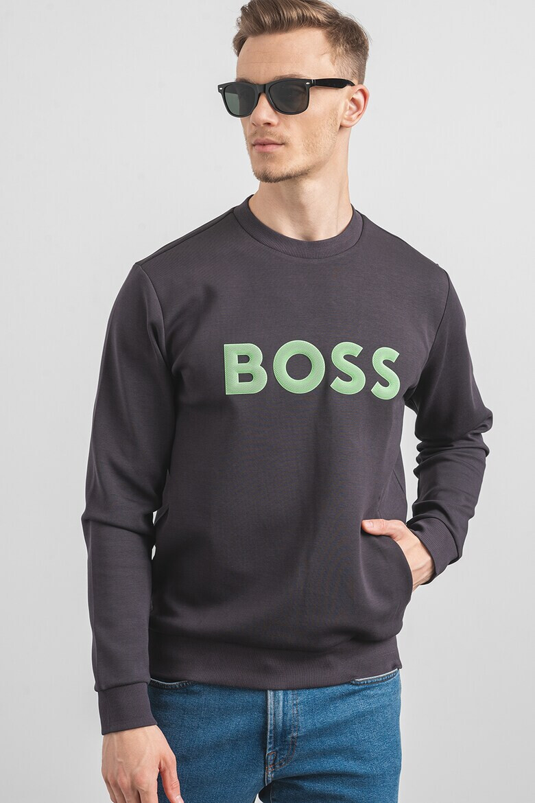 BOSS Bluza de trening din amestec de bumbac cu logo Salbo - Pled.ro