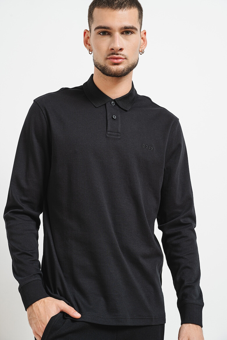 BOSS Bluza polo de bumbac Pe_Interlock - Pled.ro