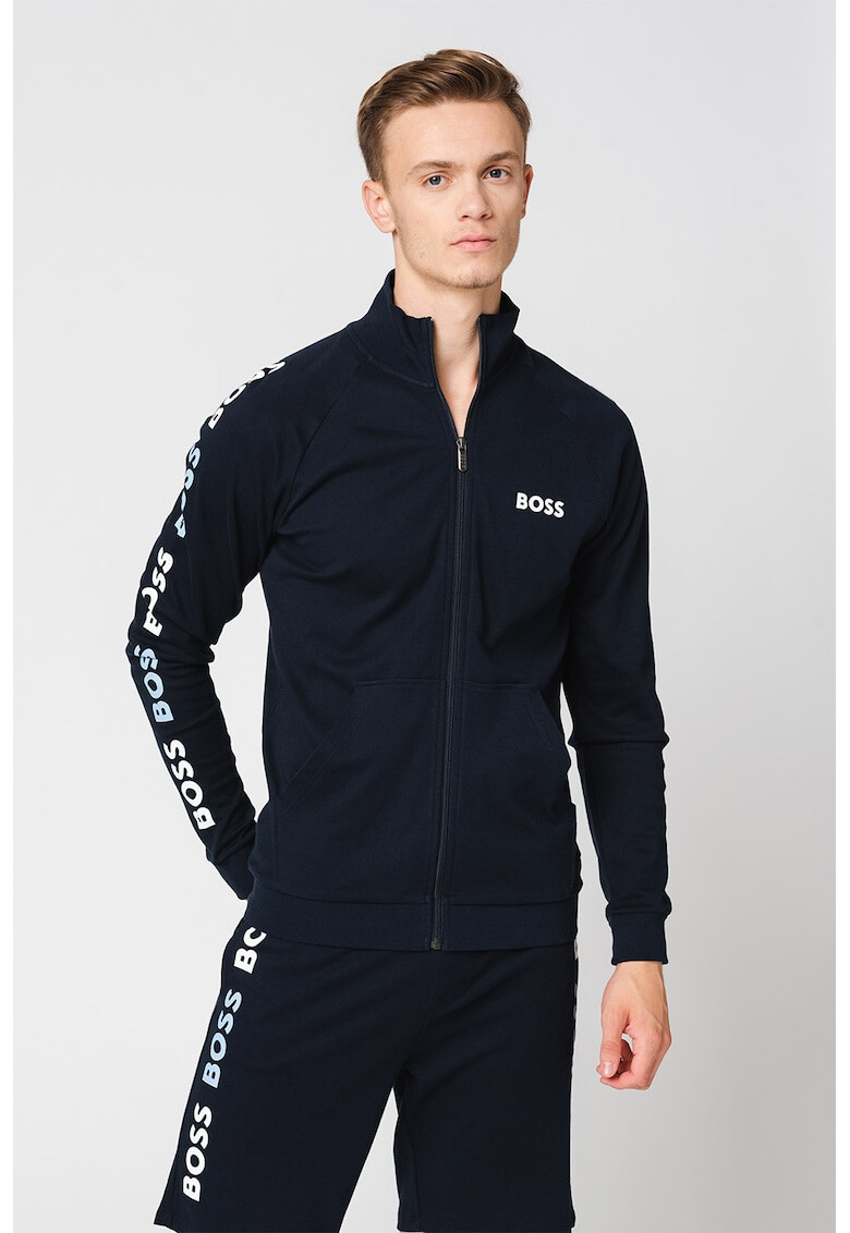 BOSS Bluza sport de casa cu fermoar si segmente logo - Pled.ro