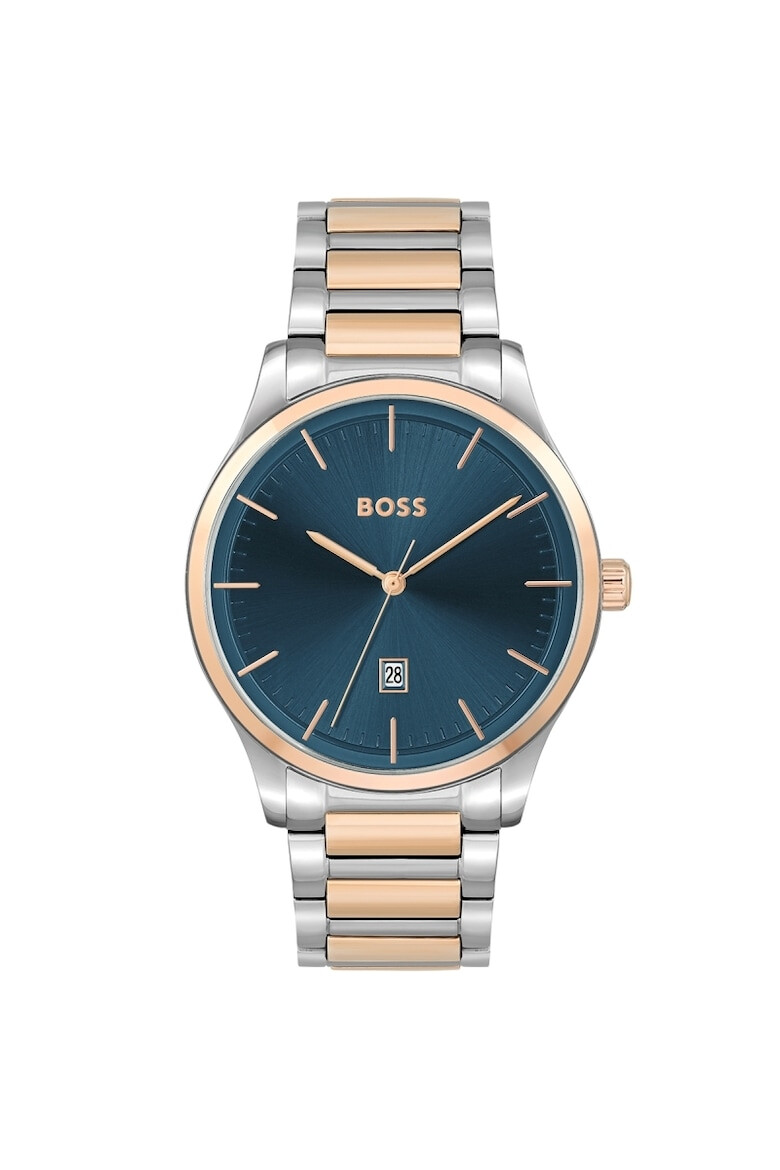 BOSS Ceas barbatesc 1513978 Quartz Argintiu Rose gold - Pled.ro