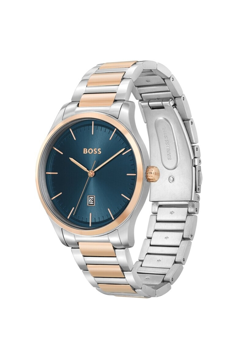 BOSS Ceas barbatesc 1513978 Quartz Argintiu Rose gold - Pled.ro