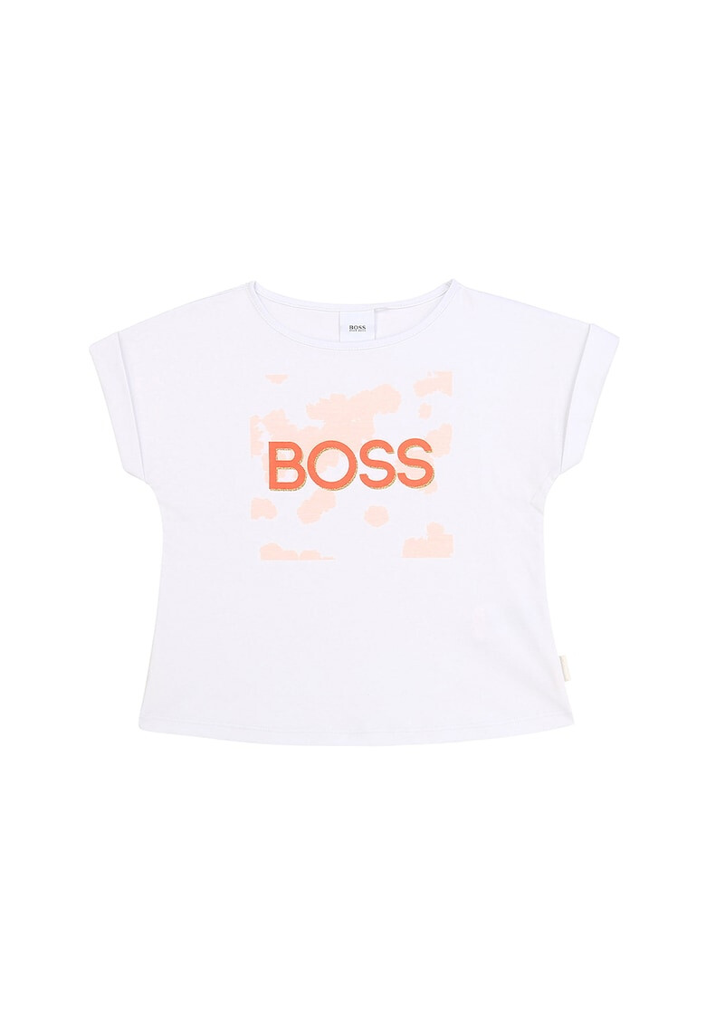 BOSS Tricou cu logo si particule stralucitoare - Pled.ro