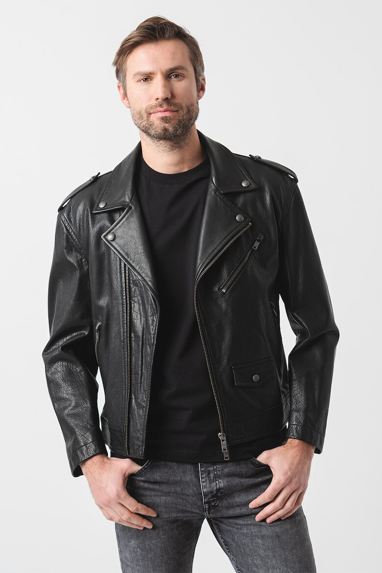 BOSS Jacheta biker de piele - Pled.ro