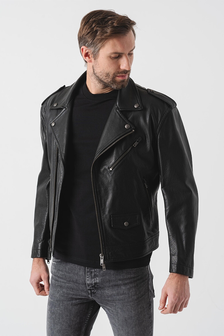 BOSS Jacheta biker de piele - Pled.ro