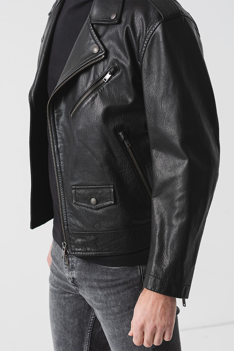 BOSS Jacheta biker de piele - Pled.ro