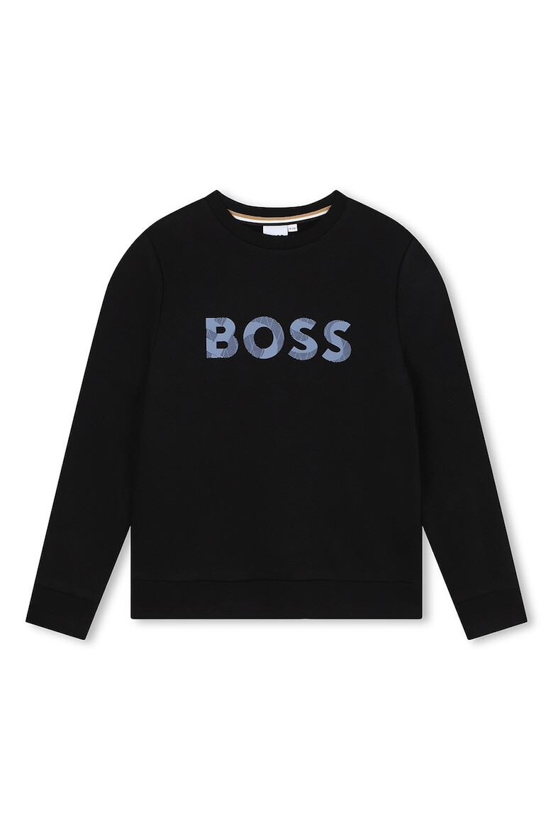 BOSS Kidswear Bluza de trening cu decolteu rotund si imprimeu logo - Pled.ro