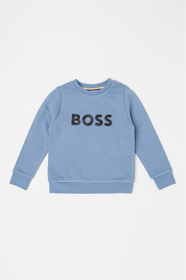 BOSS Kidswear Bluza de trening cu decolteu rotund si imprimeu logo - Pled.ro