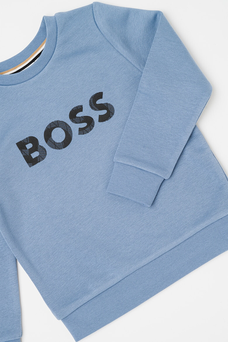 BOSS Kidswear Bluza de trening cu decolteu rotund si imprimeu logo - Pled.ro