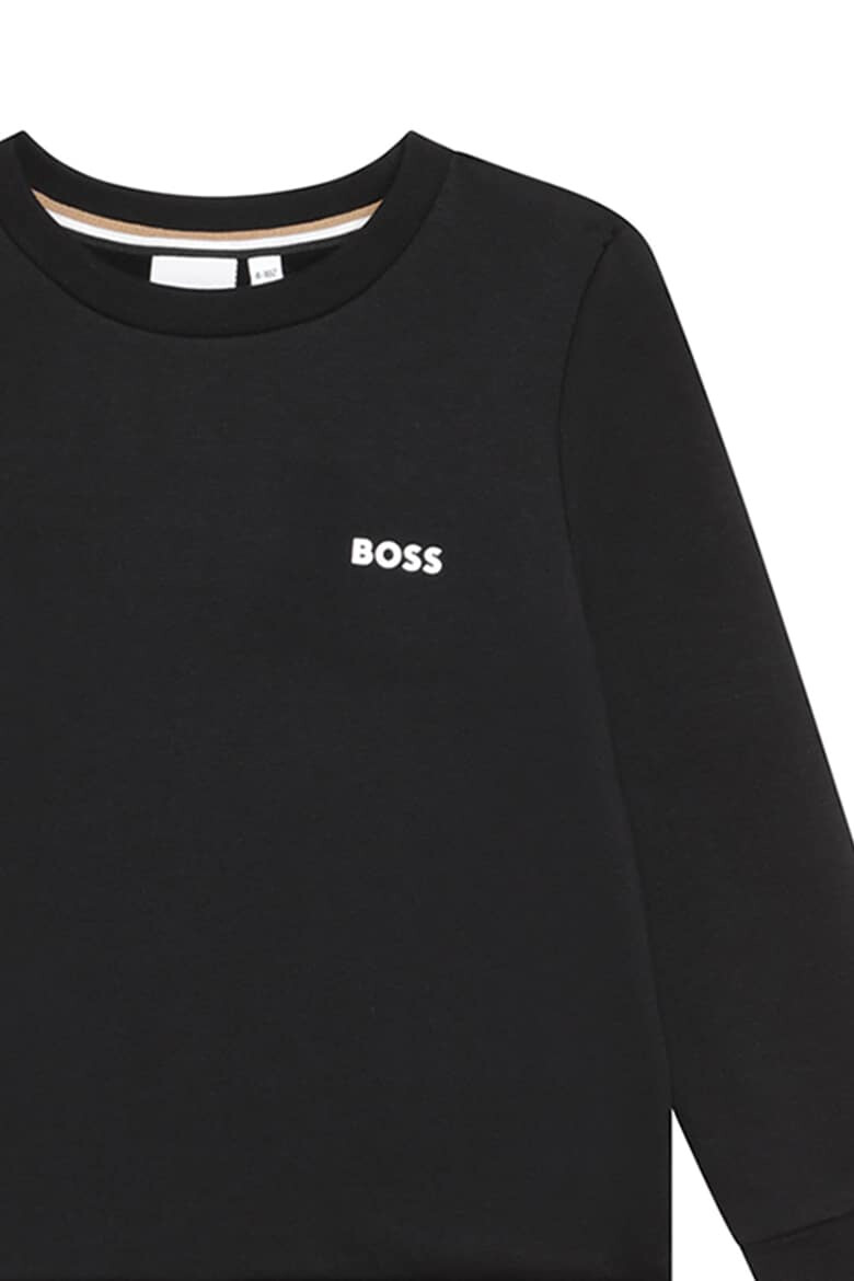 BOSS Kidswear Bluza sport cu decolteu la baza gatului si logo - Pled.ro