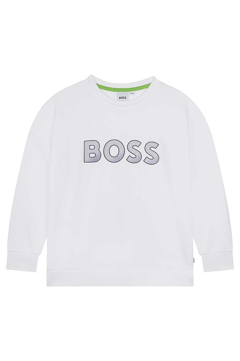 BOSS Kidswear Bluza sport cu imprimeu si decolteu la baza gatului - Pled.ro