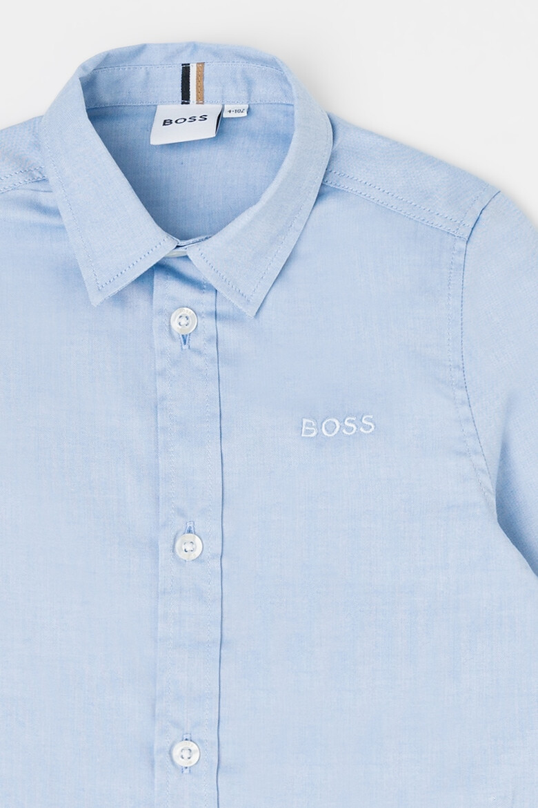 BOSS Kidswear Camasa din bumbac cu model uni - Pled.ro