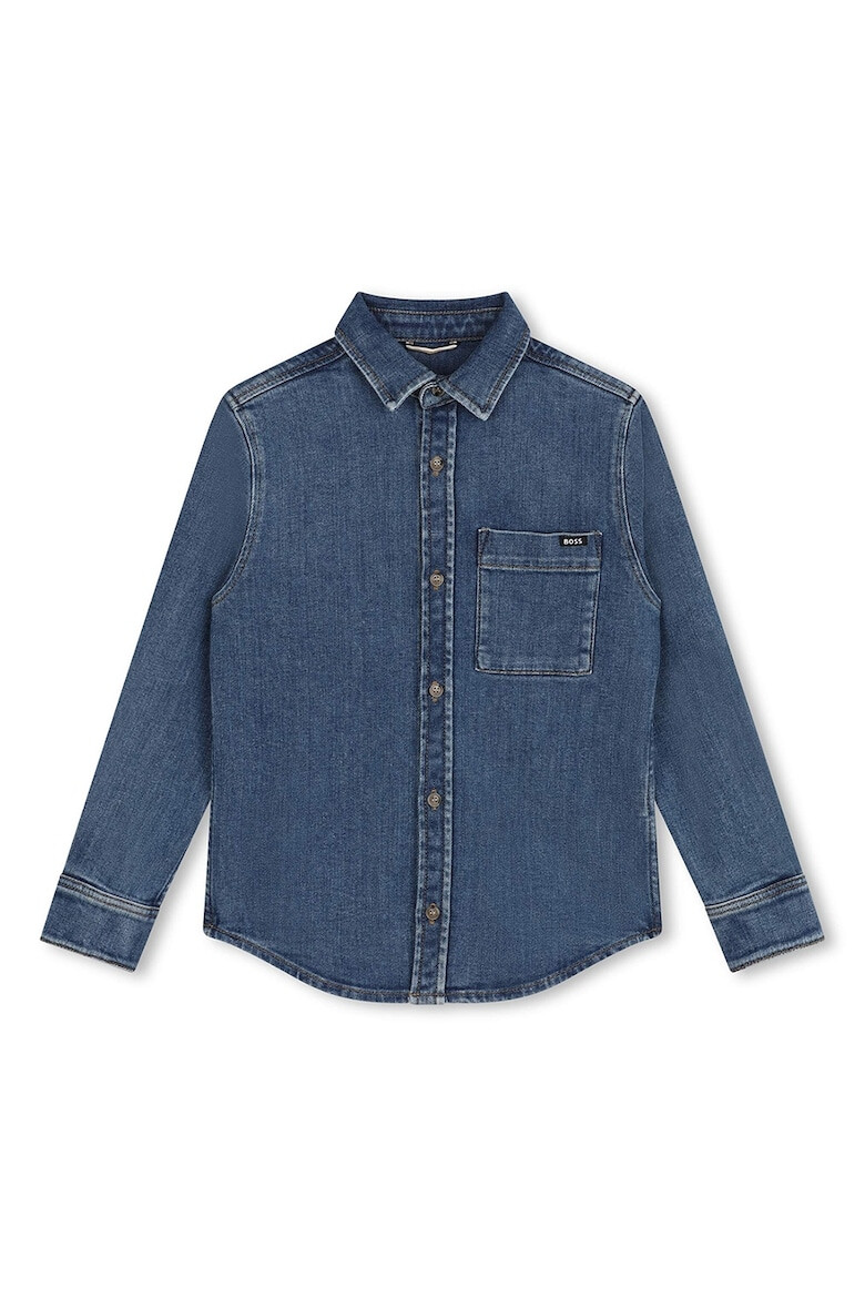 BOSS Kidswear Camasa din denim cu buzunar aplicat - Pled.ro