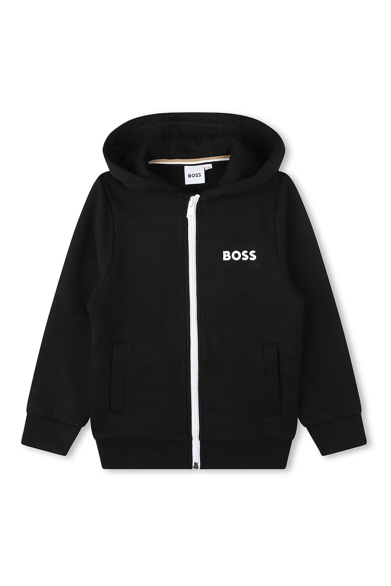 BOSS Kidswear Hanorac cu fermoar si buzunare laterale - Pled.ro