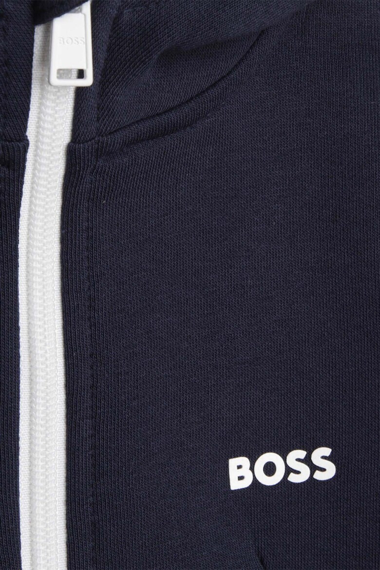 BOSS Kidswear Hanorac cu fermoar si detalii contrastante - Pled.ro