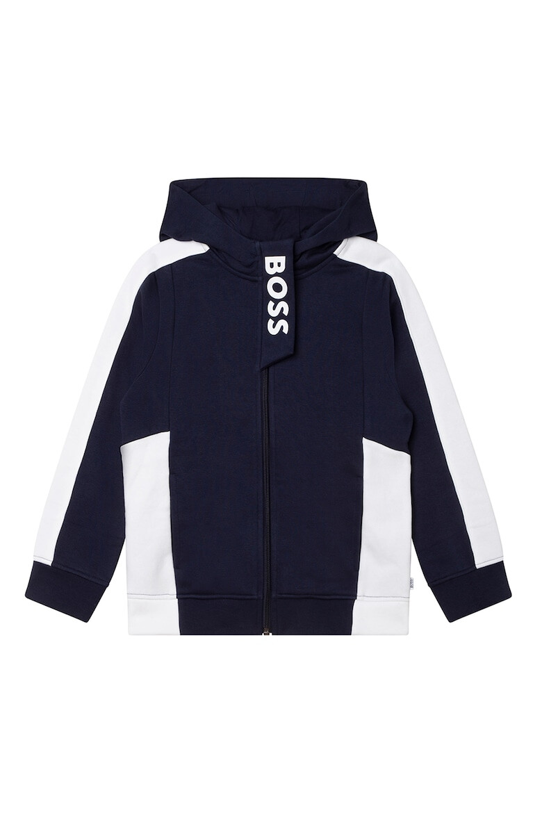 BOSS Kidswear Hanorac cu fermoar si imprimeu logo - Pled.ro