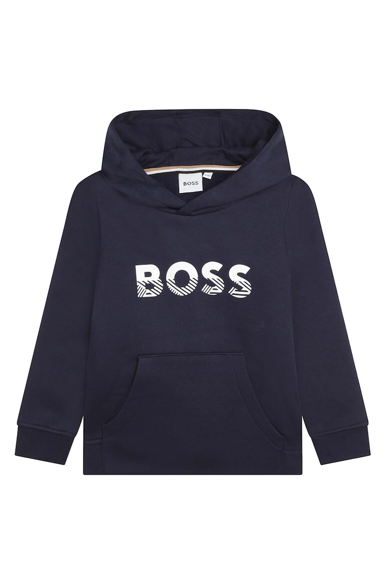 BOSS Kidswear Hanorac cu imprimeu logo si buzunar kangaroo - Pled.ro