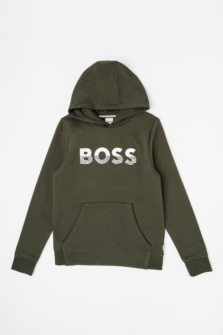 BOSS Kidswear Hanorac cu imprimeu logo si buzunar kangaroo - Pled.ro