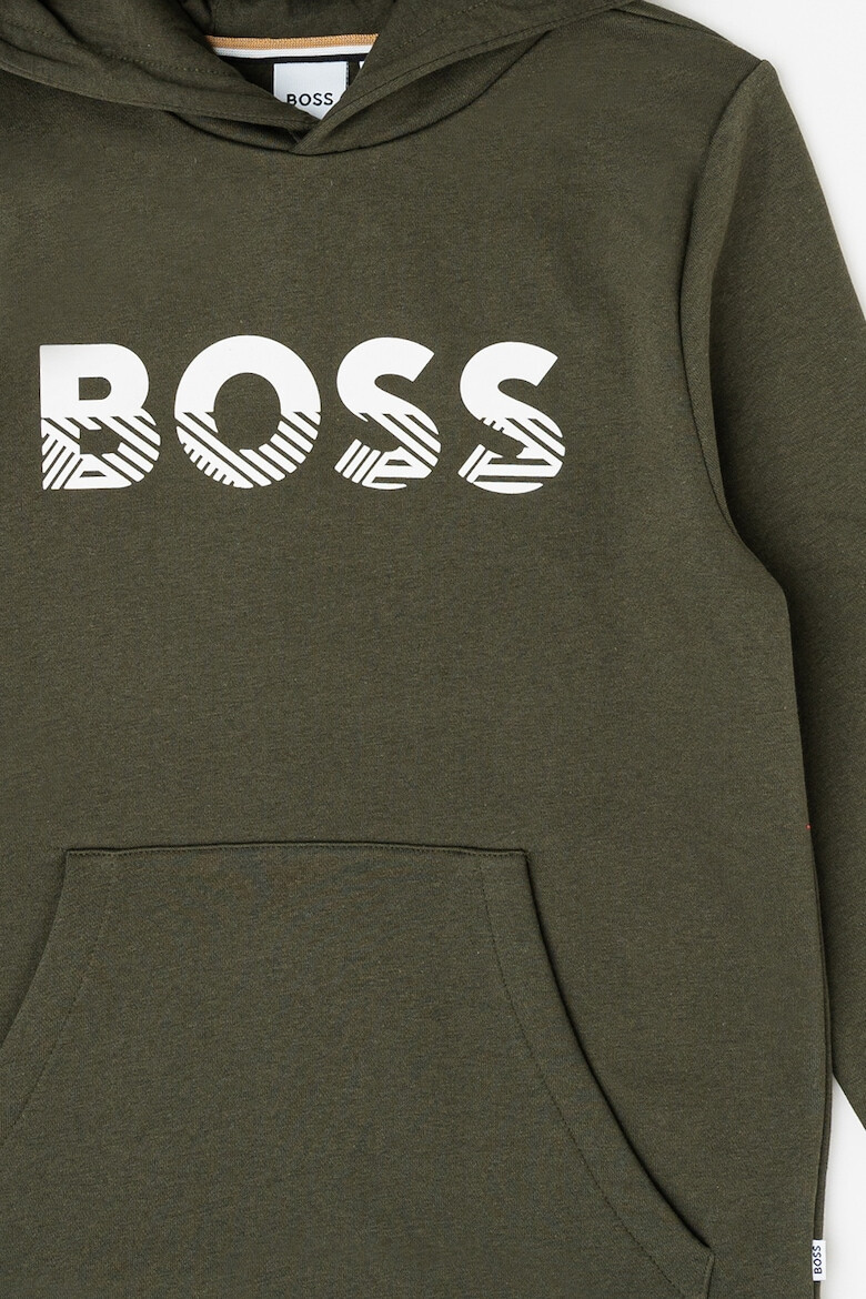 BOSS Kidswear Hanorac cu imprimeu logo si buzunar kangaroo - Pled.ro