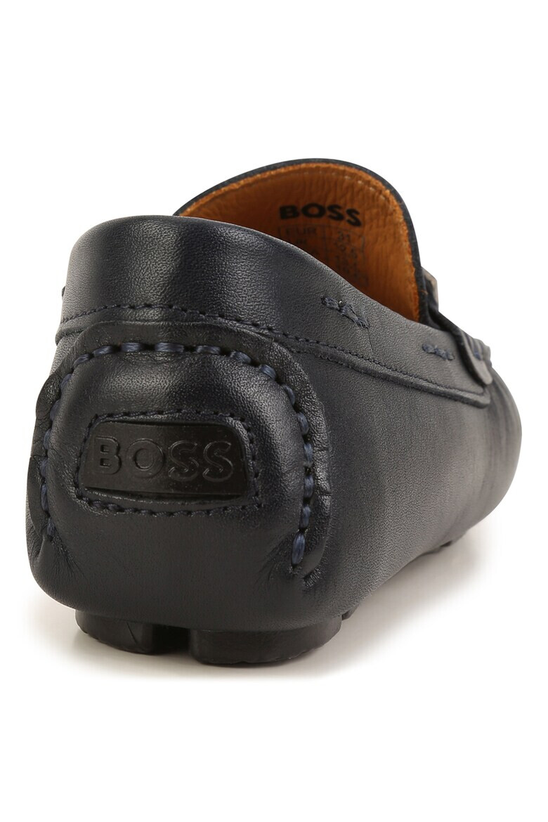 BOSS Kidswear Mocasini de piele cu aplicatie logo metalica - Pled.ro