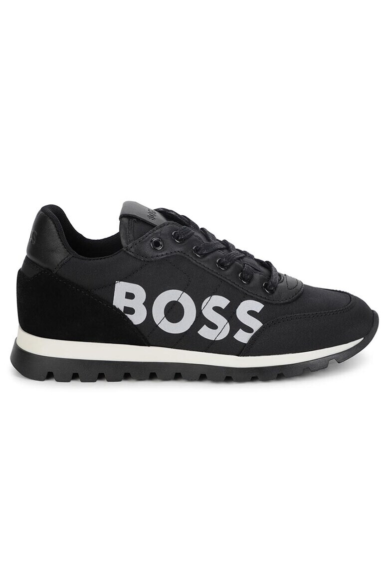 BOSS Kidswear Pantofi sport cu imprimeu logo si segmente din piele - Pled.ro