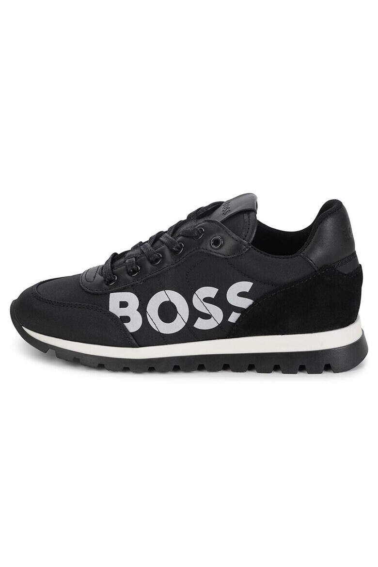 BOSS Kidswear Pantofi sport cu imprimeu logo si segmente din piele - Pled.ro