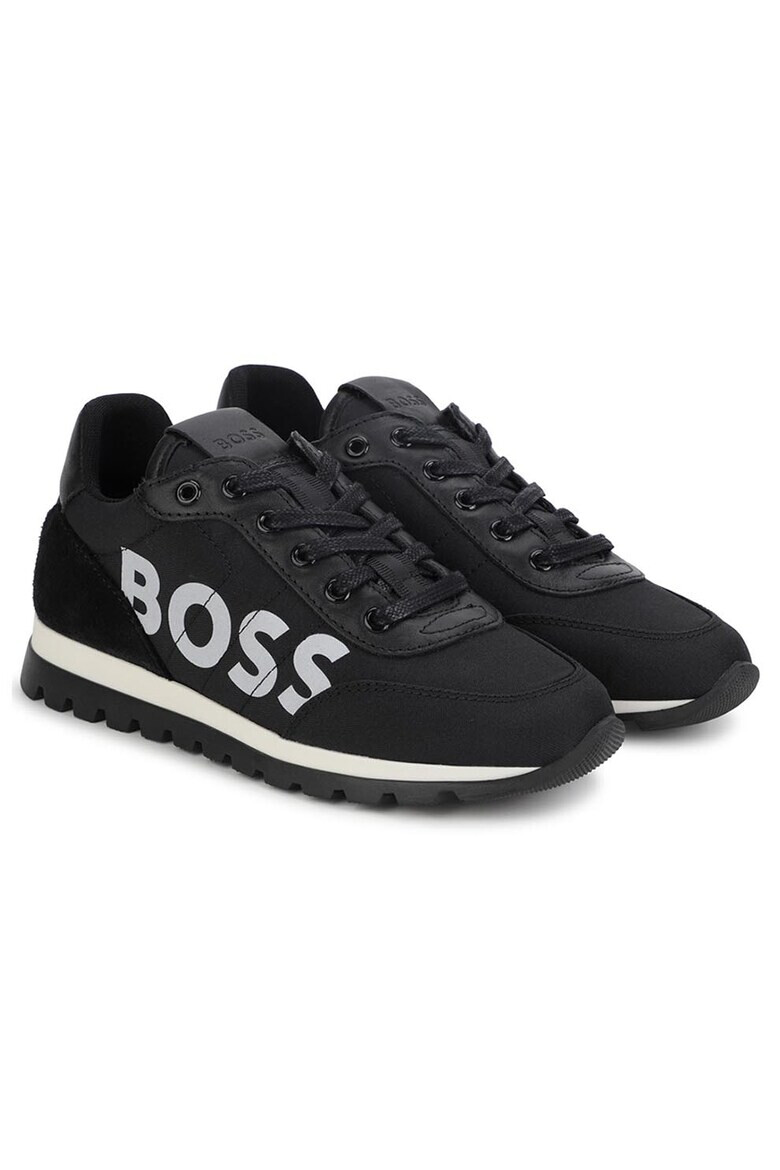 BOSS Kidswear Pantofi sport cu imprimeu logo si segmente din piele - Pled.ro