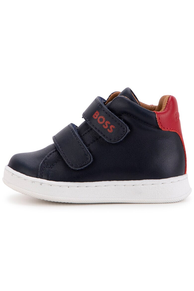 BOSS Kidswear Pantofi sport din piele cu inchidere velcro si garnitura contrastanta pe partea din spate - Pled.ro