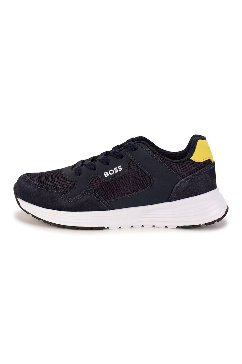 BOSS Kidswear Pantofi sport low-cut cu garnituri de piele intoarsa - Pled.ro