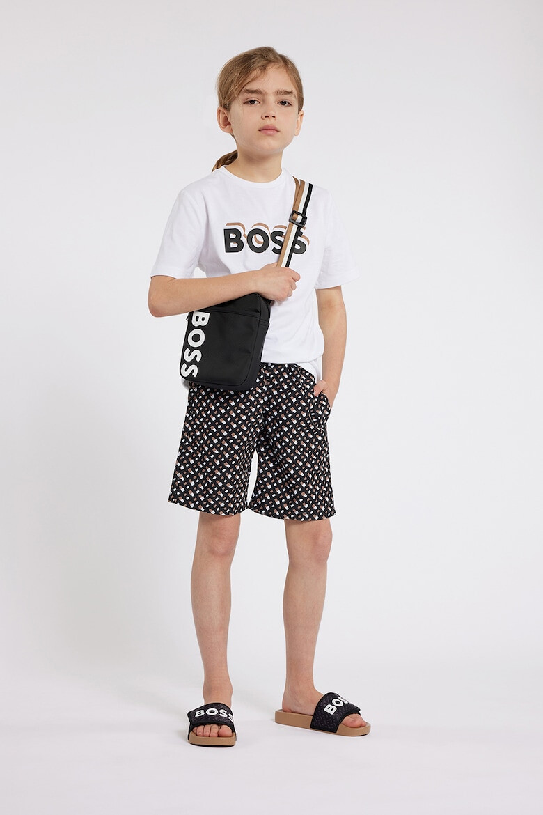 BOSS Kidswear Papuci cu inchidere velcro si logo - Pled.ro