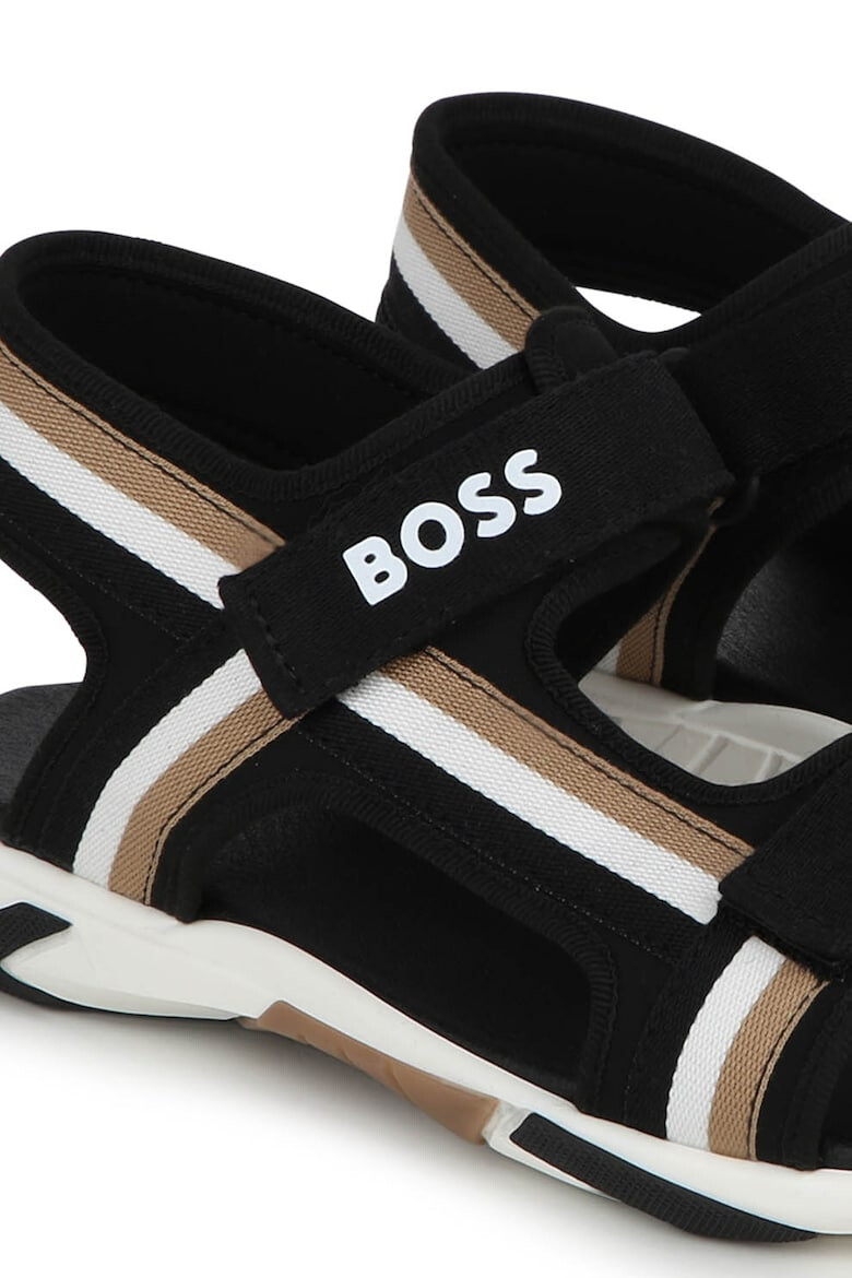 BOSS Kidswear Sandale cu inchidere velcro si model in dungi - Pled.ro