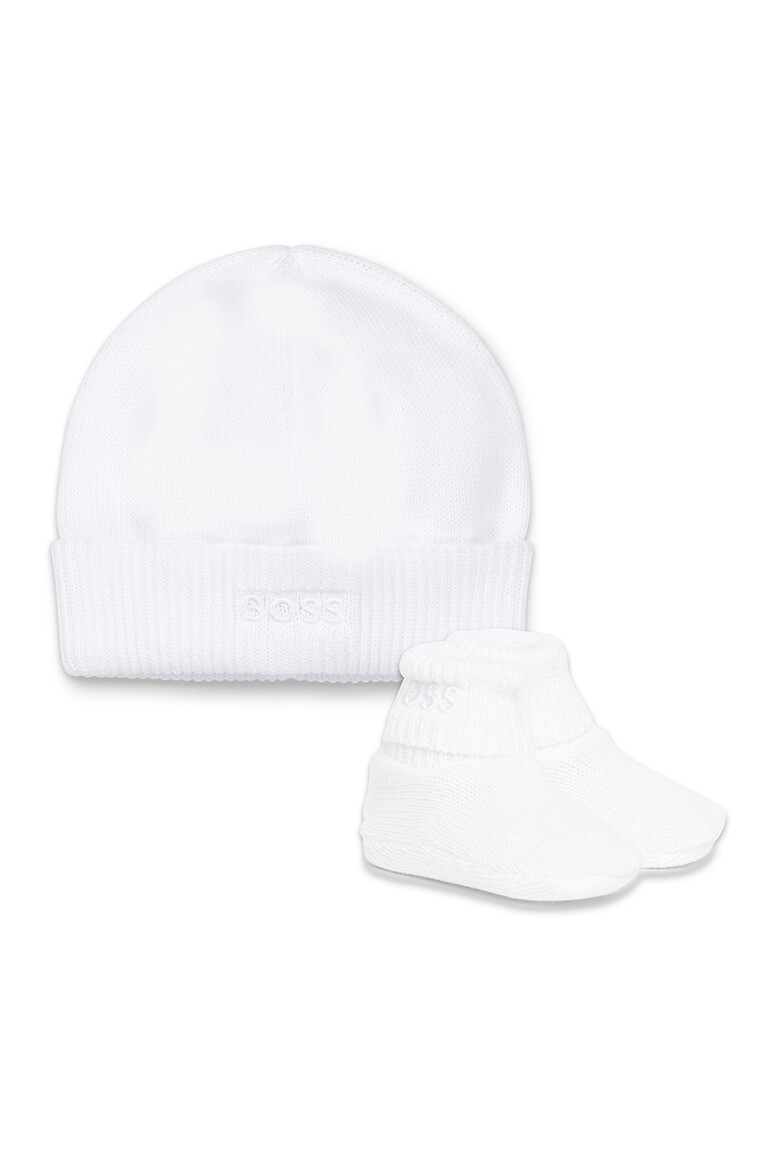 BOSS Kidswear Set de caciula si botosei tricotati cu detaliu logo - Pled.ro