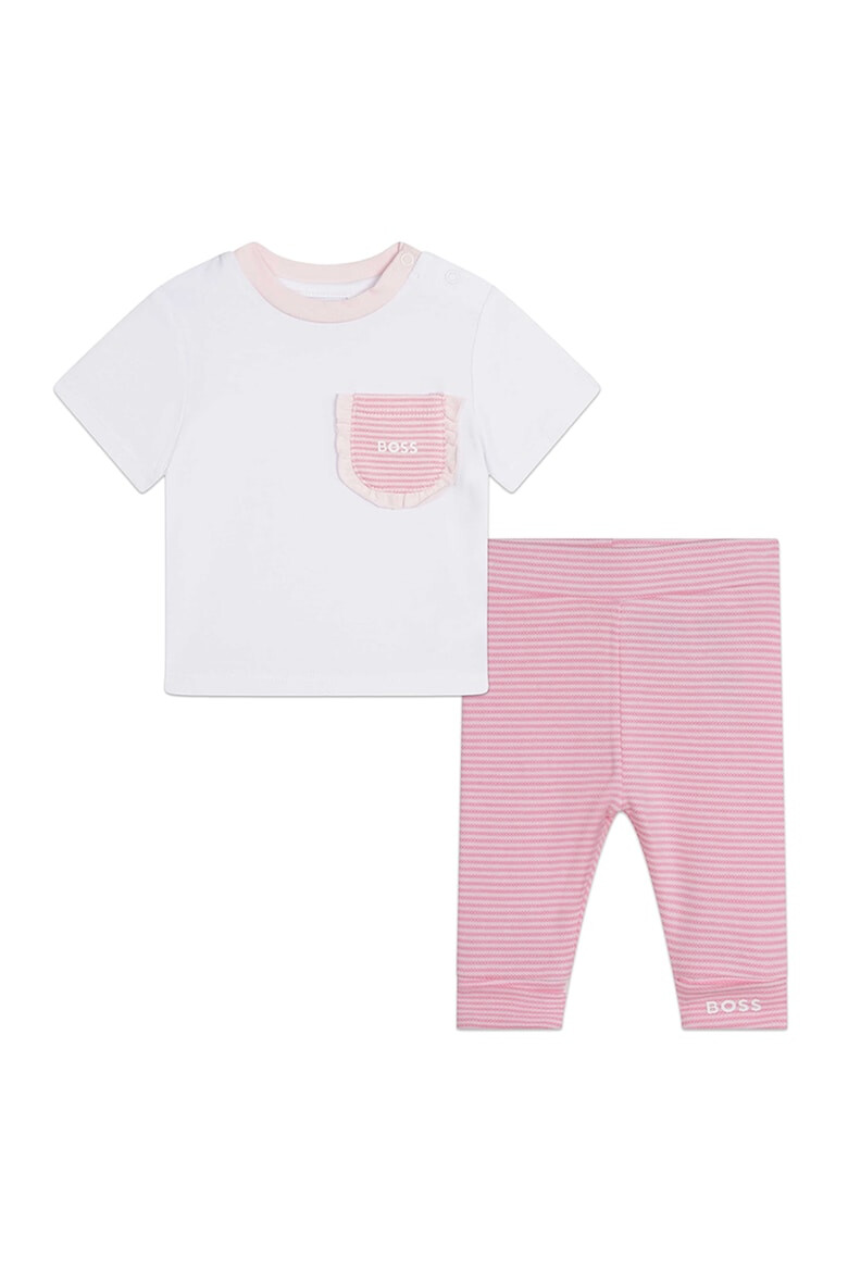 BOSS Kidswear Set de colanti si tricou cu decolteu la baza gatului - 2 piese - Pled.ro