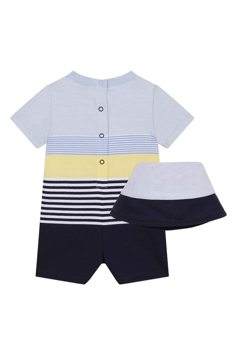 BOSS Kidswear Set de salopeta cu model in dungi si palarie bucket - Pled.ro