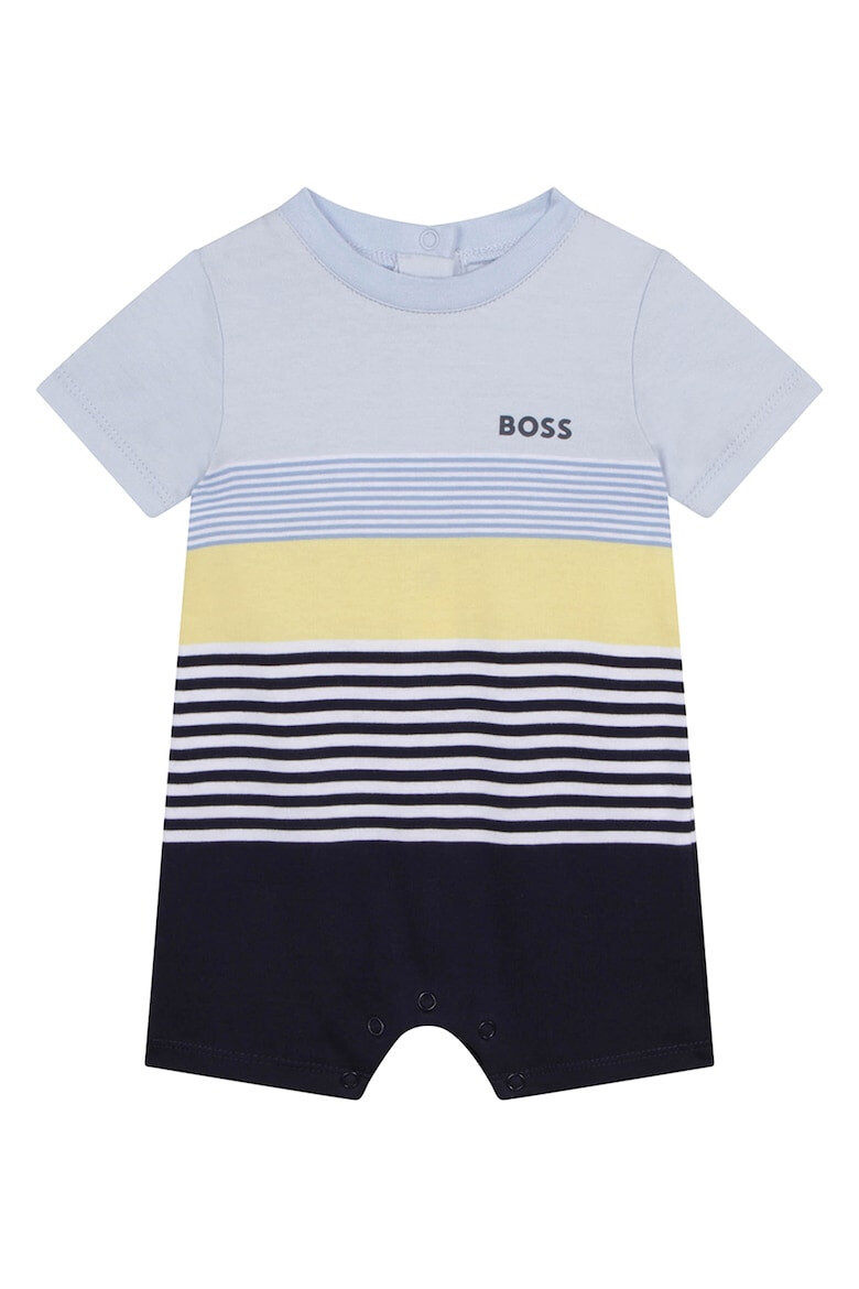 BOSS Kidswear Set de salopeta cu model in dungi si palarie bucket - Pled.ro