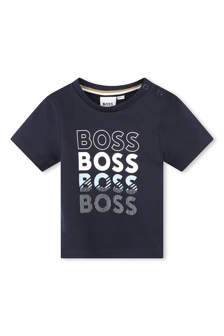 BOSS Kidswear Tricou cu decolteu la baza gatului si imprimeu logo - Pled.ro