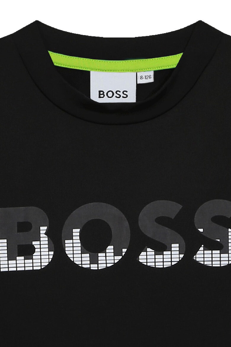 BOSS Kidswear Tricou cu decolteu la baza gatului si imprimeu logo - Pled.ro