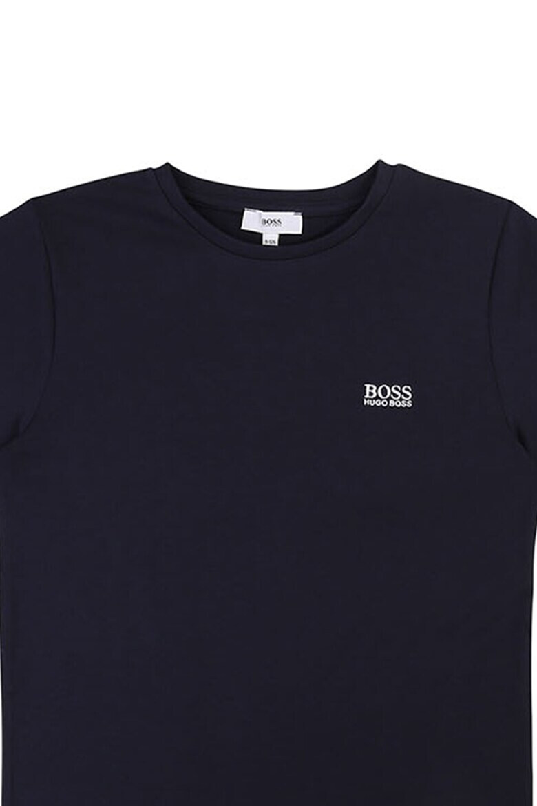 BOSS Kidswear Tricou cu decolteu la baza gatului si logo pe piept - Pled.ro