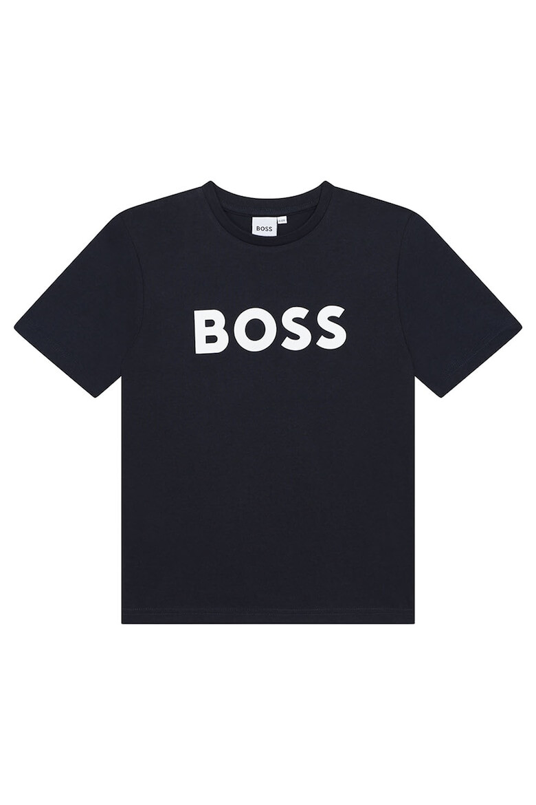 BOSS Kidswear Tricou din bumbac cu imprimeu logo contrastant - Pled.ro