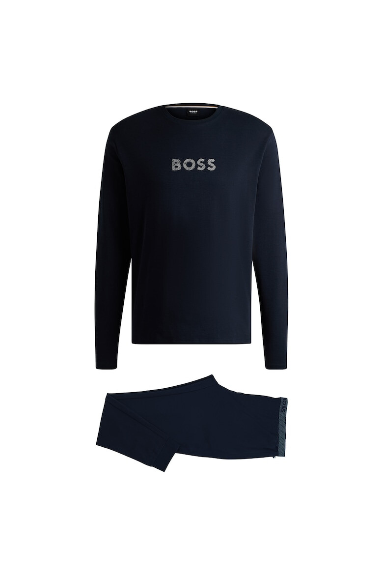 BOSS Pijama cu pantaloni lungi si imprimeu logo - Pled.ro