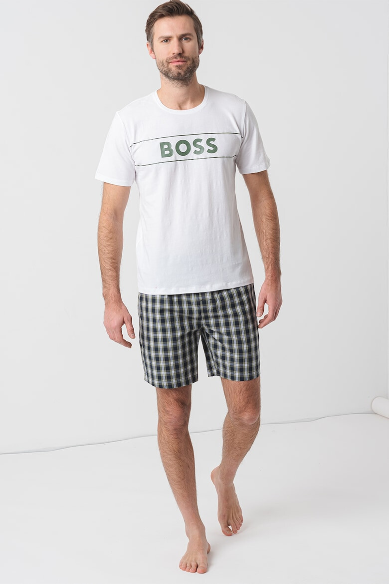 BOSS Pijama cu pantaloni scurti si imprimeu logo - Pled.ro