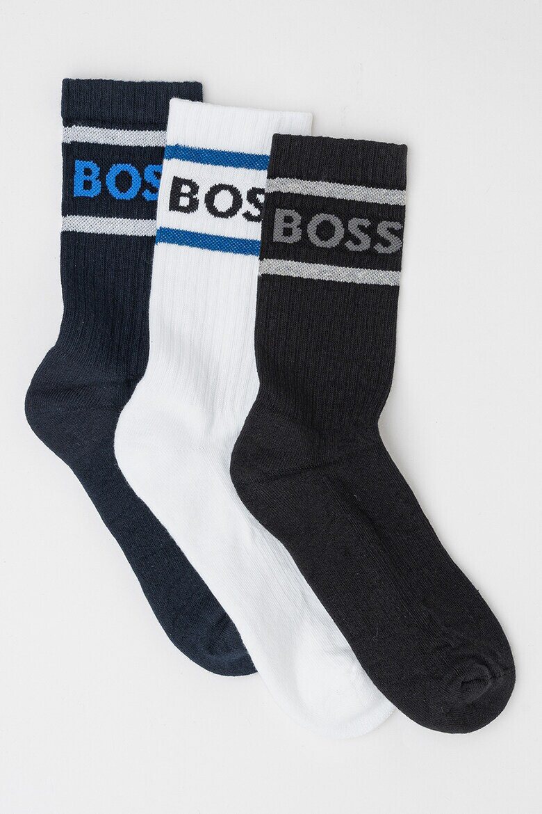 BOSS Set de sosete cu imprimeu logo - 3 perechi - Pled.ro