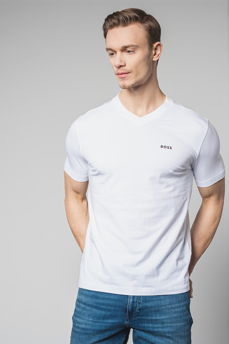 BOSS Tricou cu decolteu in V - Pled.ro