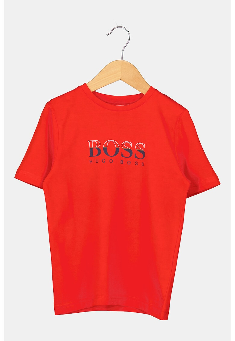 BOSS Tricou cu decolteu la baza gatului si imprimeu logo - Pled.ro