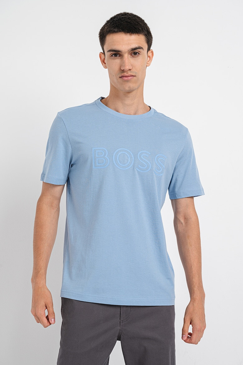 BOSS Tricou cu decolteu la baza gatului si imprimeu logo - Pled.ro