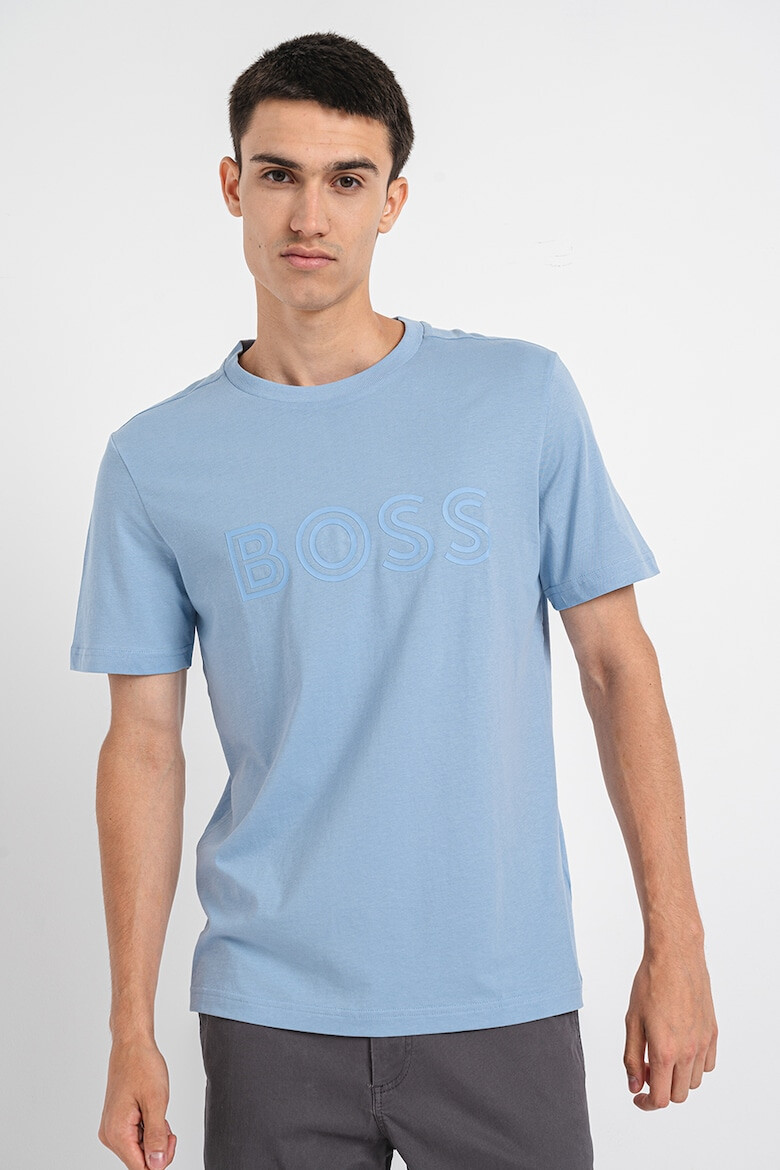 BOSS Tricou cu decolteu la baza gatului si imprimeu logo - Pled.ro