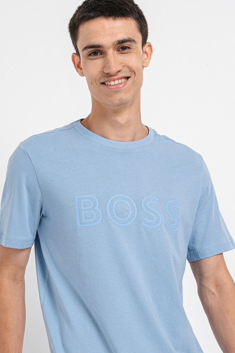 BOSS Tricou cu decolteu la baza gatului si imprimeu logo - Pled.ro