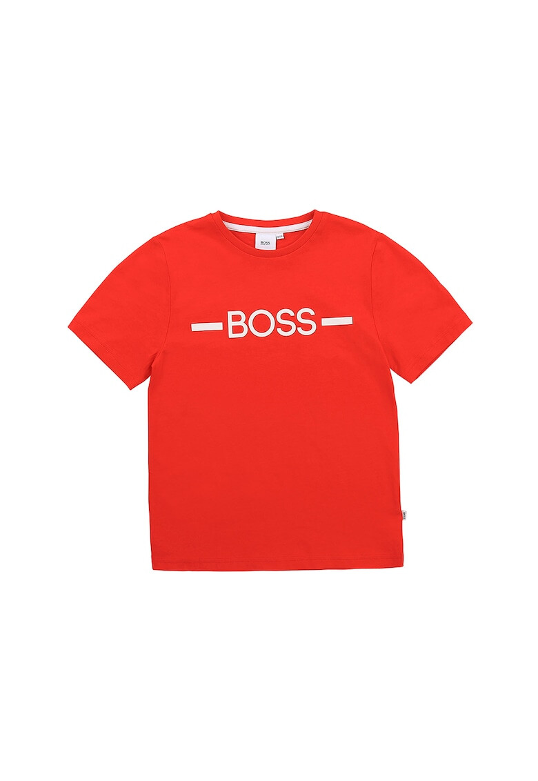 BOSS Tricou cu decolteu la baza gatului si imprimeu logo - Pled.ro