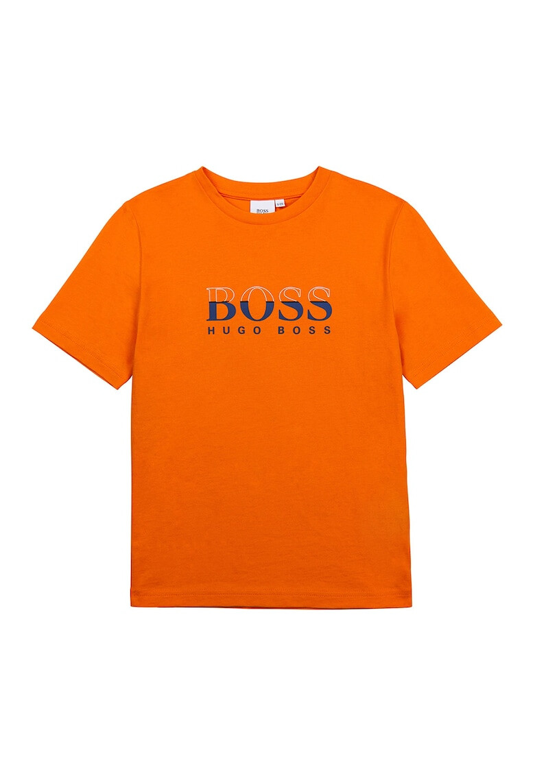 BOSS Tricou cu decolteu la baza gatului si imprimeu logo - Pled.ro